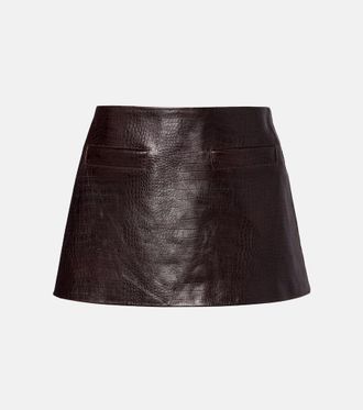 Frankie Shop Rory croc-effect leather miniskirt