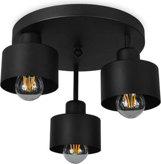 OEM L&aacute;mpara De Techo Negra, Metal Industrial, 3xe27, Iluminaci&oacute;n Led Moderna Para Sal&oacute;n, Cocina, Dormitorio, Habitaci&oacute;n Infantil, Loft