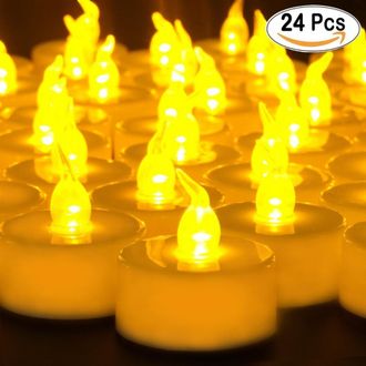 Trade Shop Trade Shop - 24 Pz Candele Led Lumini Giallia Luce Decoraci&oacute;n