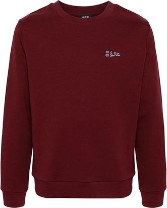 A.P.C. Standard College Print Sweatshirt - Heren - Sweatshirts - Rood - S - Katoen - Hoodies & sweatvesten