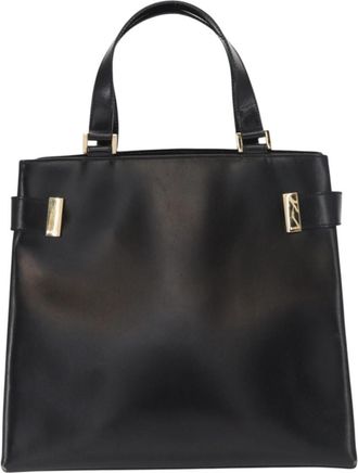 Gucci Vintage Handbag Leather Black Leather Handbag (Pre-Owned)