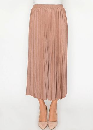 YAL New York Rust A-Line Pleated Skirt