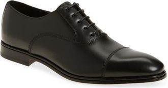 Ferragamo Boston Cap Toe Oxford in Nero at Nordstrom, Size 10.5