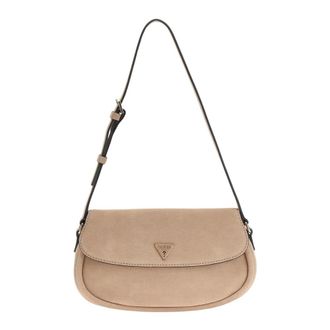 Guess Danya Flap Shoulder Bag - female - Guess - Shoulder Bags - Beige - ONE SIZE - Bags
