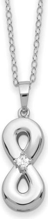 Diamond2Deal Sterling Silver CZ Infinity Ash Holder Necklace 18