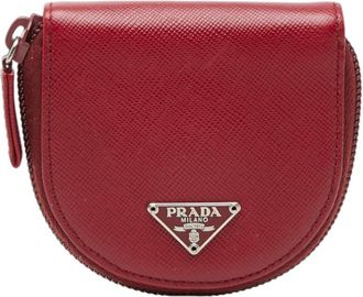 Prada Red Color Leather Coin Purse/Coin Case (Pre-Owned)