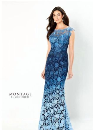Montage by Mon Cheri Mother Of The Bride Gown In Blue Ombr&eacute;