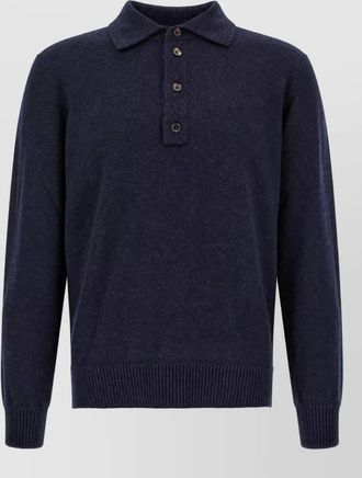 Ermenegildo Zegna cashmere wool long-sleeve polo jumper
