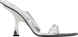 The Attico Gray Leather Stiletto Heel Womens Sandals