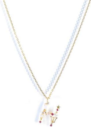 Girls Crew Flutterfly Initial Necklace in Gold at Nordstrom