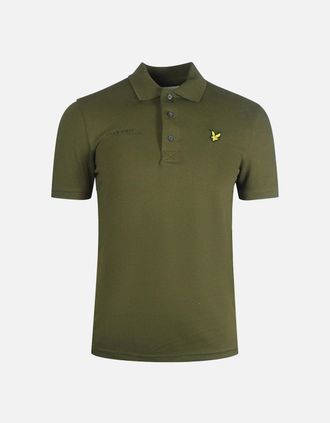 Lyle & Scott Mens Lyle & Scott Olive Green Co-ordinate Print Logo Short Sleeved Polo Shirt - Tan - Size: 40