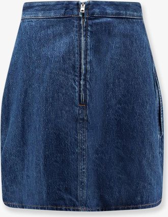 Givenchy Womens Mini Skirt Cocoon Denim Blue Cotton