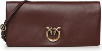 Pinko Click Soft Horizontal Crossbody Bag - Dames - Schoudertassen - Rood - ONE Size - Leer - Tassen