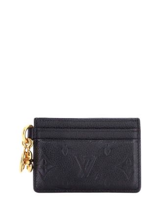 Louis Vuitton Black Monogram Empreinte Leather Lv Charms Card Holder (Authentic Pre-Loved)