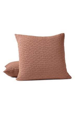 Coyuchi Pescadero Organic Cotton Matelass&eacute; Pillow Sham in Praline at Nordstrom, Size Euro
