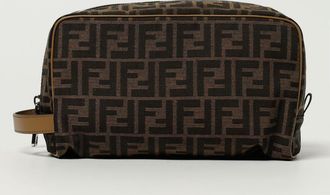 Fendi Beauty Case Medium FF Fendi in misto cotone jacquard