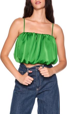 Susana Monaco Bubble Crop Satin Camisole in Shamrock at Nordstrom, Size X-Large