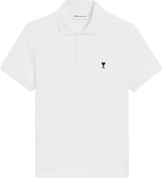 Ami White Cotton Polo