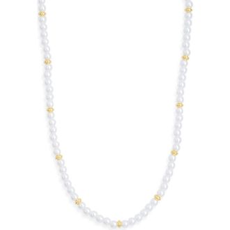 Nordstrom Rack Demi Fine Faux Pearl Beaded Necklace in White- Gold at Nordstrom Rack