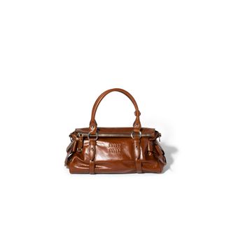Miu Miu Shiny Leather Handbag, Woman, Palisander