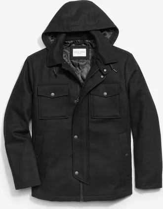 Cole Haan Mens Wool Twill Field Jacket - Black Size Medium