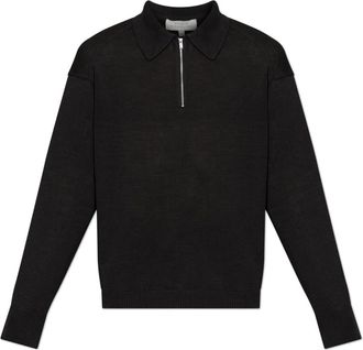 STUDIO NICHOLSON Heddy Knit Polo - Heren - V-hals truien - Bruin - S - Truien & Vesten
