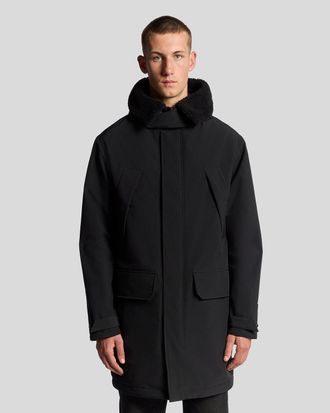 Lyle & Scott Heavyweight Faux Shearling Collar Parka - Zwart