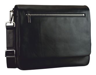 Leonhard Heyden Leather laptop bag with laptop compartment Montreal Shoulder Bag Black