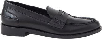 Closed Womens Almond Toe Low Block Heel Loafers In Black