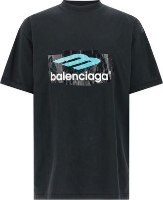 Balenciaga Black Printed T-shirt