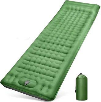 OEM Colchoneta Camping Autoinflable 1 Pieza, Colch&oacute;n Inflable 12 Cm Grosor, Colch&oacute;n Impermeable Bomba Pie Almohada, Color Verde, 1956612 Cm
