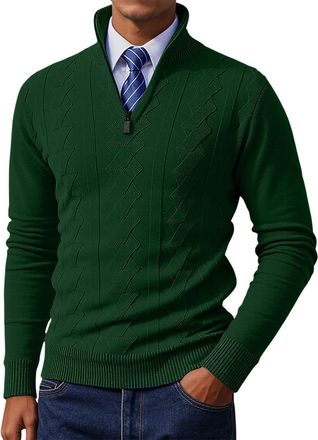 Generic 2026 Mens Quarter Zip Sweater Mock Neck Pullover Warm Gift for Her Jumper Merino Wool Loose Fit Layering, Work Office Button Down Cardigan Women Long 
