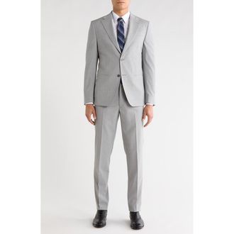 Calvin Klein Notch Lapel Wool Blend Suit in Light Grey at Nordstrom Rack, Size 38 Regular