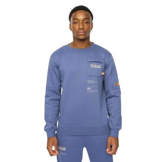 Duck and Cover Heren Applewood Sweatshirt (Denim Blauw)