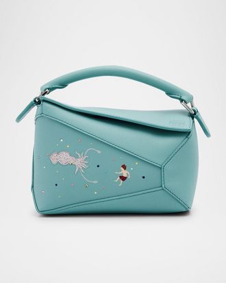 Loewe x Sunna Fujita Puzzle Edge Mini Squid-Print Shoulder Bag in Leather
