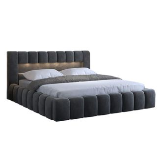 Petits Meubles Cama ba&uacute;l 180x200 con somier incluido madera de pino gris oscuro