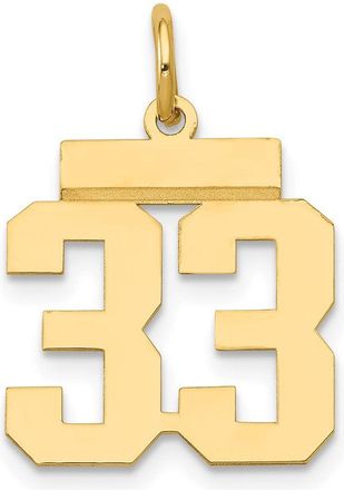 Diamond2Deal 14k Yellow Gold Small Polished Number Charm Pendant