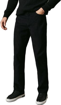 Maine Corduroy Straight Fit 5 Pocket Trousers, 38R, Black