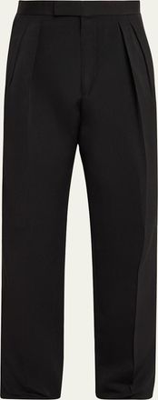 Tom Ford Mens Straight-Leg Double-Pleated Trousers
