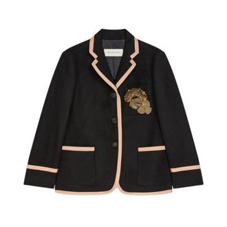 Dries Van Noten Blazer - Dames - Jassen - Zwart - Maat: XS Wol
