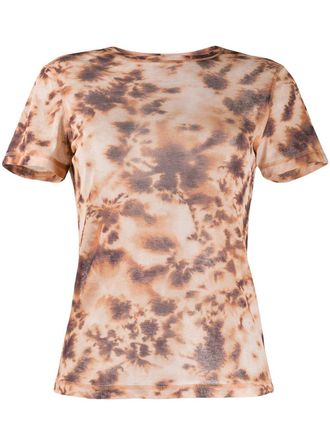 Nanushka T-shirt met tie-dye print - Beige