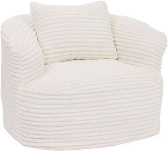 Hhg [nunca Usado] Sill&oacute;n Hhg-663, Sill&oacute;n Lounge, Sill&oacute;n Relax, Sill&oacute;n Tapizado, Sill&oacute;n De C&oacute;ctel, Tela/tejido De Pana (370 G/m&sup2;), Blanco