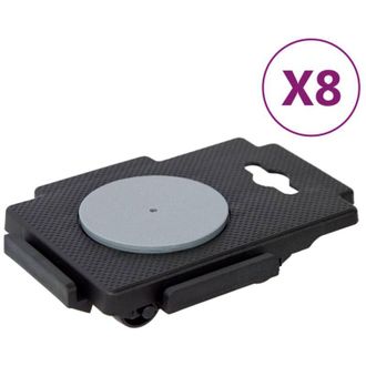 vidaXL Plataformas M&oacute;viles Con 8 Ruedas 8 Uds Pp Negro 150 Kg Vidaxl