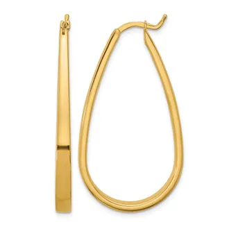 Diamond2Deal 14K Yellow Gold Polished 3.9mm Oval Shape Hoop Earrings