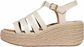 FitFlop Womens Platforms Espadrille Fisherman Wedge Sandals In Paris Beige