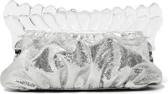 Alexis Bittar The Pouf Snakeskin Embossed Metallic Faux Leather Clutch in Silver at Nordstrom