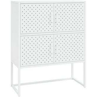 vidaXL Aparador De Acero Blanco 80x35x100 Cm Vidaxl