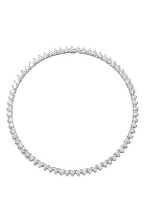 The M Jewelers NY The Iced Out Heart Tennis Necklace in Silver at Nordstrom