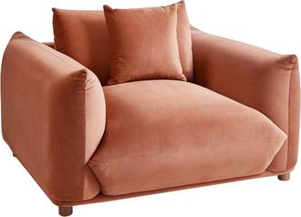 Beliani Beliani - Sill&oacute;n Sala De Estar Asiento Y Respaldo Tapizados En Terciopelo Patas De Madera Marr&oacute;n Dorado Luvos