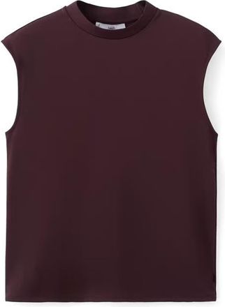 Mango Mock Neck Sleeveless Top in Wine at Nordstrom, Size X-Small